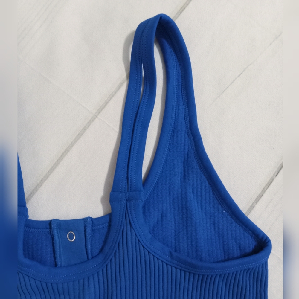 AERIE Longline Seamless Royal Blue Bralette - Picture 12 of 14